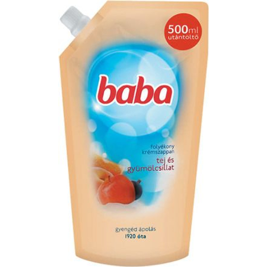 Baba folyékony szappan utántöltő tej és gyümölcs 500 ml