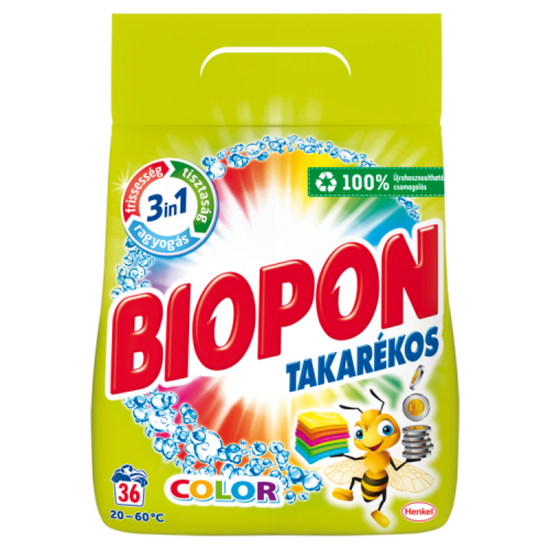 Biopon Takarékos mosópor színes ruhákhoz 2,34kg