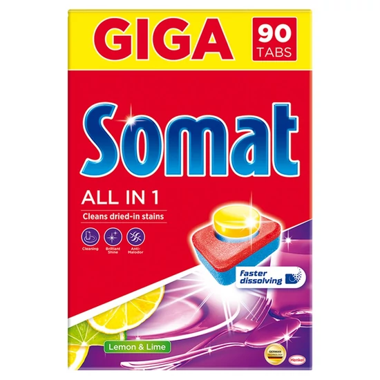 Somat tabletta mosogatógépbe All in 1 Lemon&Lime 90db